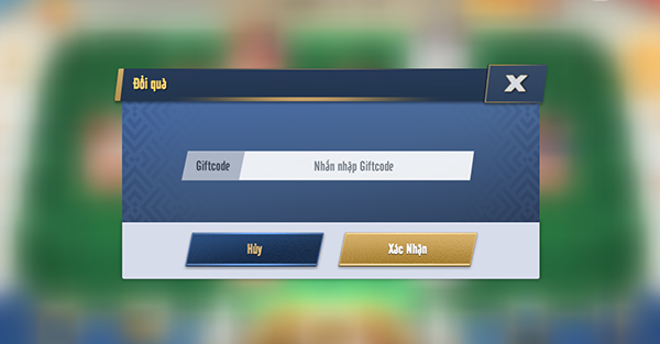 Nhập mã code TOP Football Club Mobile vào ô trống và bấm mục Xác Nhận