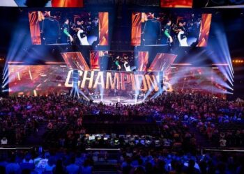 Toàn cảnh sân khấu chung kết hoành tráng tại giải đấu Esports World Cup 2026