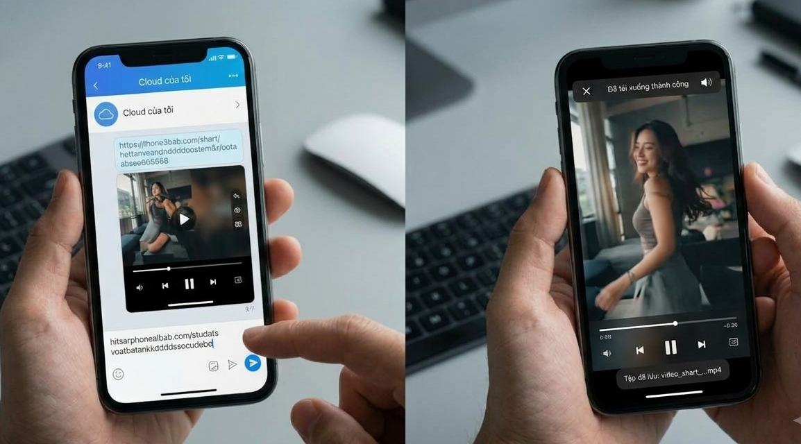 Gửi link TikTok vào Cloud của tôi trên Zalo, bấm xem trực tiếp rồi chọn Tải về (hoặc quay màn hình nếu không có nút tải).