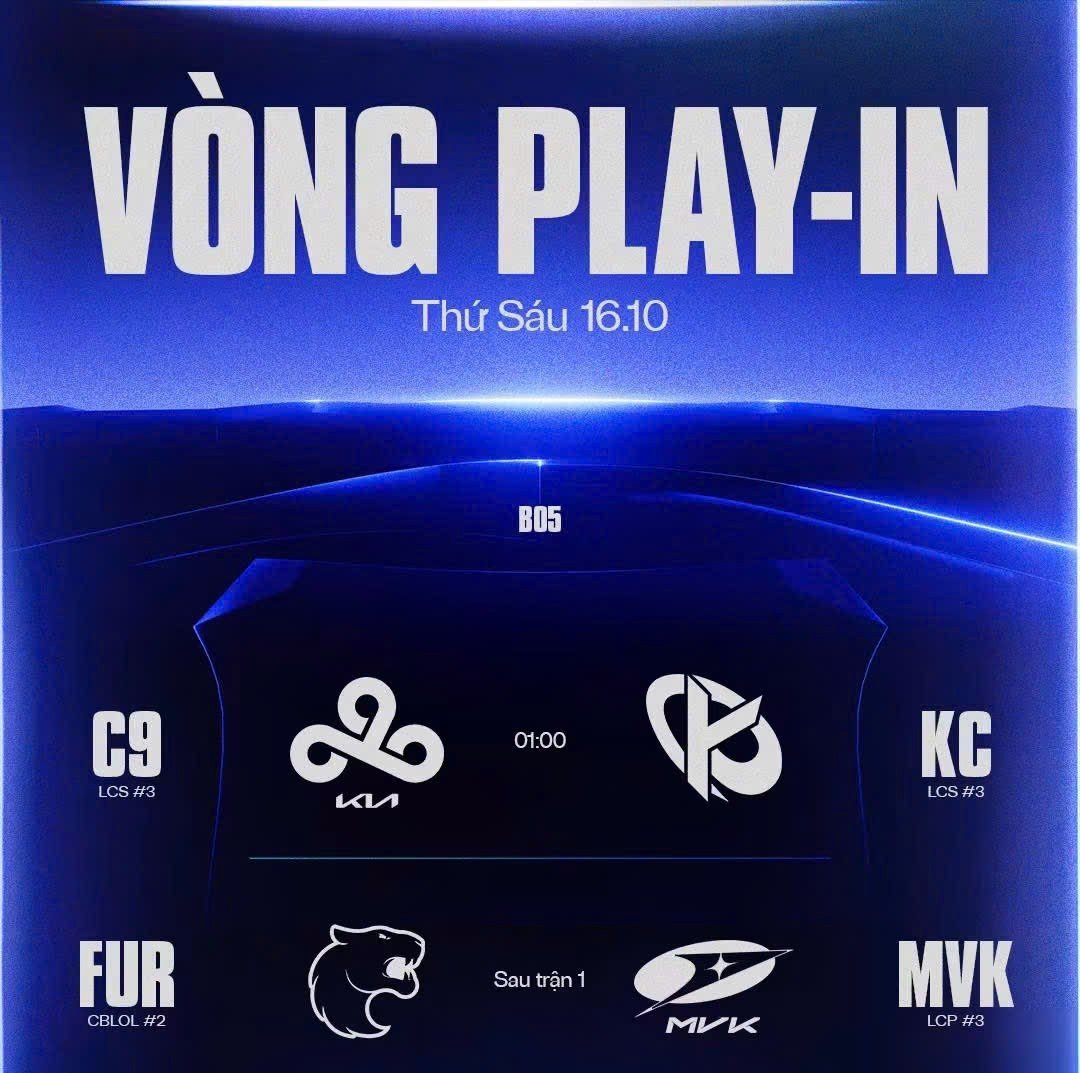 Lịch thi đấu vòng Play-In ngày 16/10
